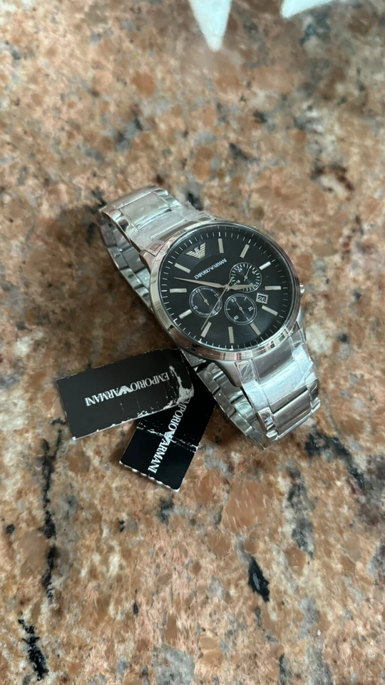 RELOJ HOMBRE EMPORIO ARMANI AR2434 GENUINO CRONÓGRAFO ESFERA NEGRA Foto 1 de 1