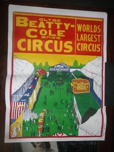 CLYDE BEATTY AND COLE BROS. CIRCUS POSTER * VINTAGE UNUSED NEW NOS - Picture 1 of 9