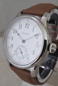 Waltham 6s Pocket Watch Conversion to 40mm SS Wrist Watch w\ Movement From 1893 - Picture 1 of 11