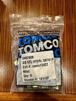 Tomco 3/8” Plug X 3/8” Female NPT Steel Double Shut-Off Hydraulic Coupler New - Image 1 of 4