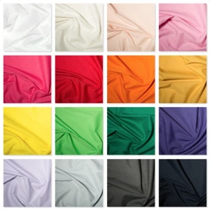 POLYCOTTON PLAIN FABRICS - Poly Cotton Dress, Craft, Costume, Lining UK SELLER - Picture 1 of 33