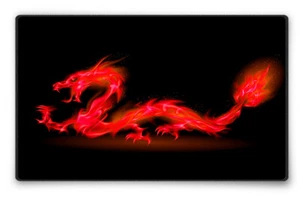Mauspad 36 x 25 cm Mousepad Gaming / Office Silent Monsters roter Drache rot - Bild 1 von 4