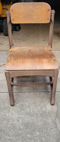 Vintage Mid Century Child's School Chair Metal wood kindergarten chair Cover