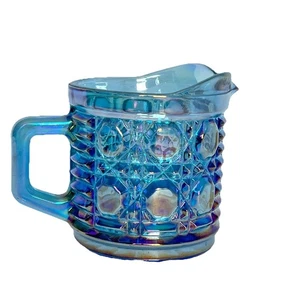 Crema de vidrio de carnaval azul iridiscente vintage Indiana patrón Windsor 2431B - Imagen 1 de 17