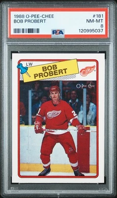 1988 O-PEE-CHEE #181 BOB PROBERT ROOKIE RC PSA 8 - Image 1 of 2
