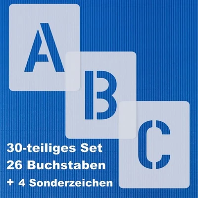 30 Buchstaben Schablonen ● Schriftschablonen Alphabet N35 ● verschiedene Größen - Bild 1 von 4
