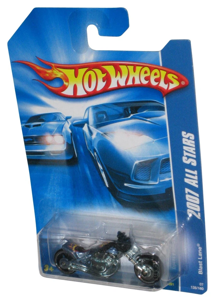 Hot Wheels 2007 All Stars Blue Blast Lane Die-Cast Motorcycle Toy 138/180 - Image 1 of 1