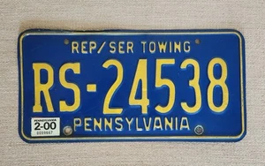 Vintage Pennsylvania Rep/Ser Towing License Plate - G006 - Picture 1 of 3