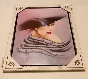 Sombrero de Colección Ferraro Art Deco Impresión Dama en Piel Arte Pop Enmarcado Años 80 20X16 N.O.S - Imagen 1 de 6