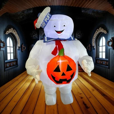 Gemmy Airblown Inflatable 5 ft Ghostbusters Stay Puft with Pumpkin Halloween - Image 1 of 4