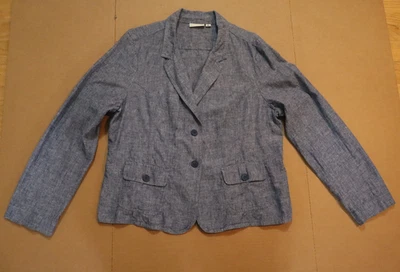 Studio Works Women's (Size XL) Heathered Blue Linen Cotton Jacket Blazer - XL - Image 1 of 4