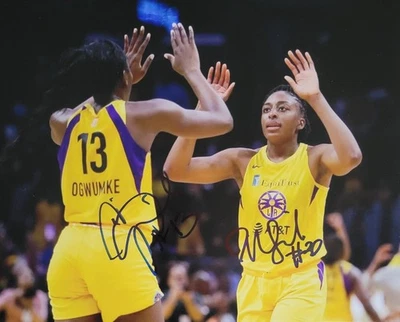 Nneka & Chiney Ogwumike LA Sparks(斯坦福红衣主教)双签名8x10照片 — 第 1/3 张图片