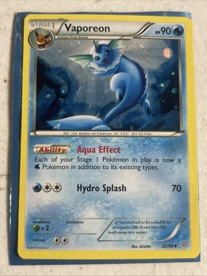 2015 Vaporeon 22/98 XY Ancient Origins Promo Cosmos Foil Holo Tin Pokemon MP - Image 1 of 2