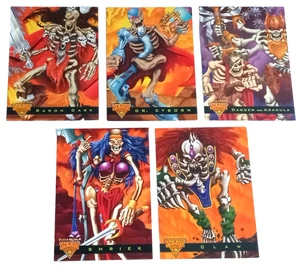 1995 Fleer Ultra Skeleton Warriors Glow-In-The-Dark Complete 5 Card Insert Set - Picture 1 of 6