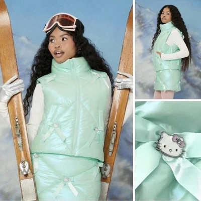 Forever 21 x Hello Kitty Chaleco acolchado como nuevo Arcos Dijes Kawaii Sanrio Mediano Nuevo con etiquetas Foto 1 de 4