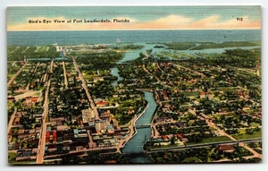Postcard Fort Lauderdale Florida Bird's Eye View FL Linden UNP - Picture 1 of 2