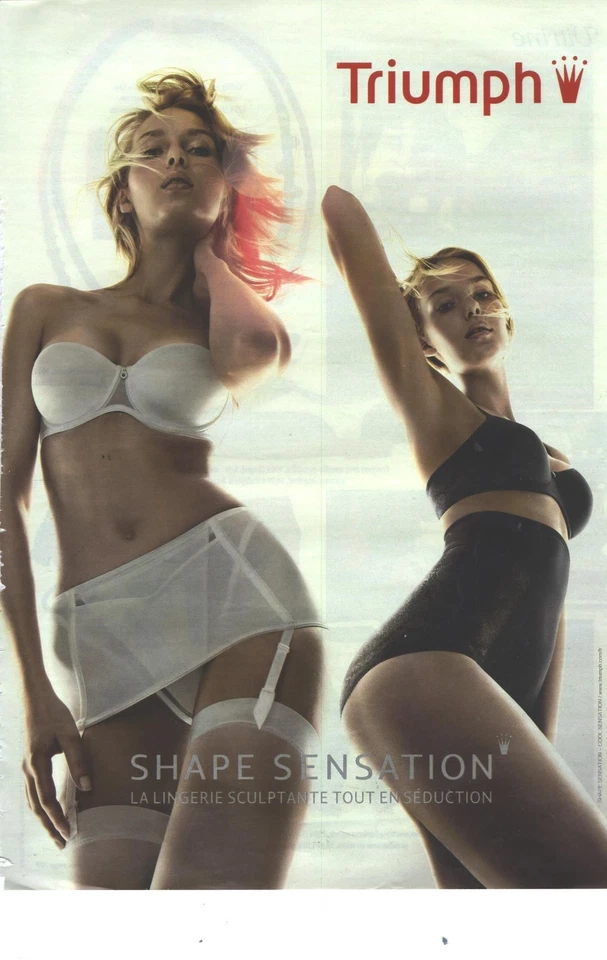 PUBLICITE ADVERTISING   2012  TRIUMPH  gaine soutien gorge porte jarretelle - Photo 1/1