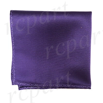 Nuevo Pañuelo Cuadrado de Bolsillo Poli Tejido Para Hombre Solo Púrpura Pin Rayas Formal Boda Foto 1 de 2