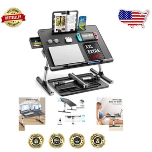 Multipurpose Adjustable Laptop Desk with Detachable Mouse Slip for Home & Office - Picture 1 of 10
