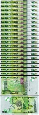 Uganda 5000 Shillings 2021, UNC, 20 Pcs LOT, Consecutive, P-51 New Date - Image 1 of 4