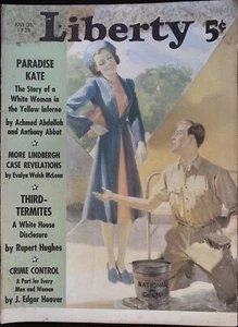 Liberty Magazine July 30, 1938 Robert G. Harris Cover, J. Edgar Hoover! - Picture 1 of 1