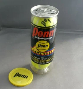 Vintage PENN 3 Championship Tennis Balls Unopened Canister Sealed Tab - Picture 1 of 6