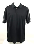 Adidas Climalite Polo Golf Shirt MENS L Black White Short Sleeve Casual NEW