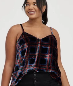 Torrid Sophie Velvet Plaid Swing Cami Size 0 - Picture 1 of 3