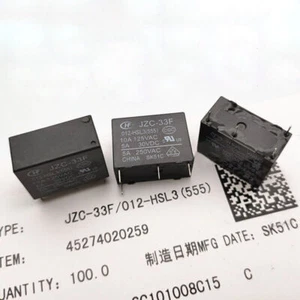 2 pezzi JZC-33F-012-HSL3 12VDC relè di alimentazione 4 pin 10A 125VAC #D4* - Foto 1 di 4