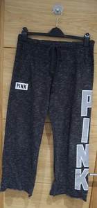 VICTORIA'S SECRET PINK WIDE LEG SWEATSHIRT BOTTOMS SIZE UK 8 A8 - Picture 1 of 3