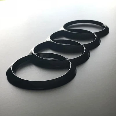 Gloss Black Rear Trunk Rings Emblem Badge Logo for Audi A1 A3 S3 A4 S4 A5 S5 A6 - Image 1 of 3