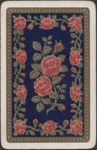 Playing Cards Single Card Old Vintage * ROSE FLOWERS * Flower Art Picture Design - Picture 1 of 3