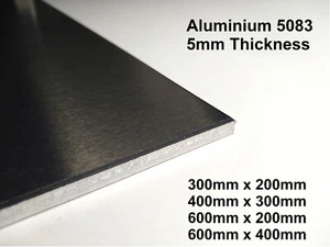 Aluminium Sheet Plate Grade 5083 Mill Finish 5mm Thickness Various Sizes - Picture 1 of 5