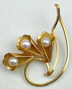 DCE 120/14K G.F. Pin Brooch Flower Vintage 2.5g - Picture 1 of 10