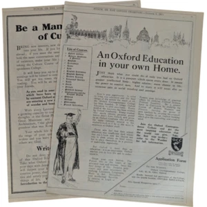Oxford University Study At Home Set of 2 Original 1919 Punch PRINT ADS ~8x11" - Picture 1 of 3