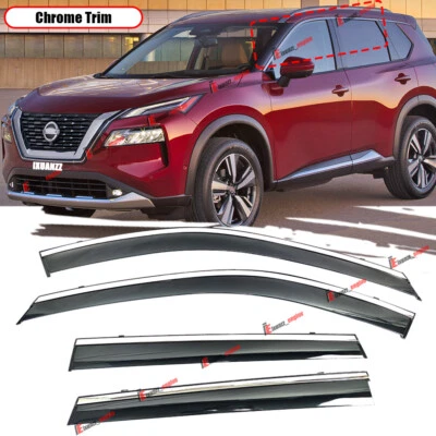 4Pcs Stainless Weathershields for Nissan X-trail Xtrail T33 22-25 Weather Shield - image 1 of 4