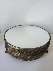 STUDIO SILVER SMITH, SILVER PLATED MIRRORED TOP CAKE STAND 12” - Picture 1 of 15