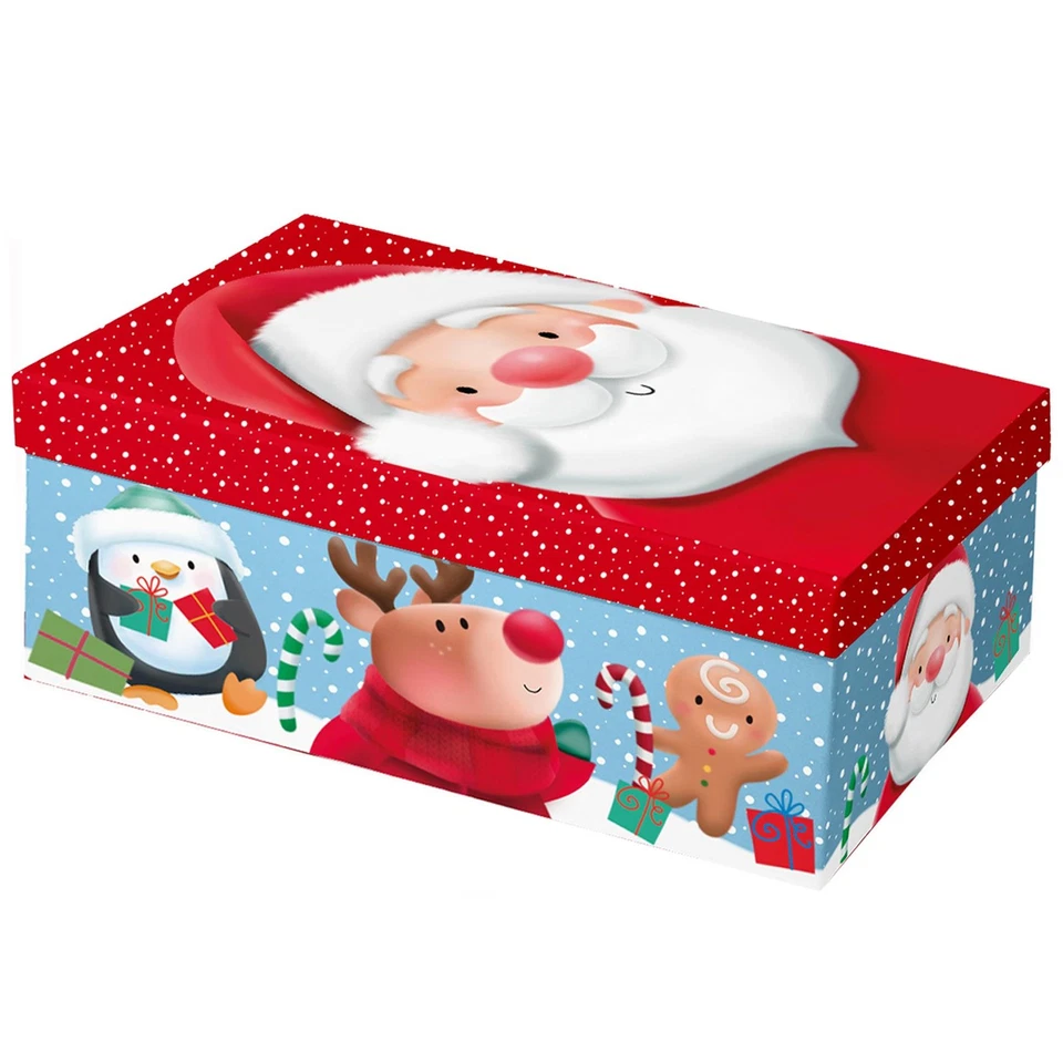 Christmas Gift Boxes Lift off Lids Santa and Friends - Choose Size - Image 1 of 1
