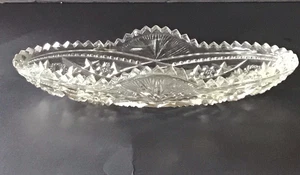 Antike amerikanische Brillant Periode geschliffenes Glas Relish Schale Tablett 8,25" x 3,5" 19. Jh. - Bild 1 von 17