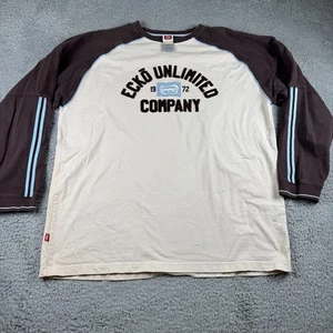 Vintage Y2K Ecko Unltd Embroidered Spellout Logo Long Sleeve T Shirt Men Large - Picture 1 of 6