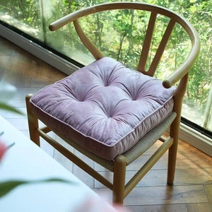 Soft Velvet Chair Pads with Ties Comfy Solid Seat Cushion for Dining Chairs, ... - Picture 1 of 7