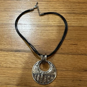 Silpada Sterling Silver 925 Large Pendant On Beaded Cord Necklace - Picture 1 of 6