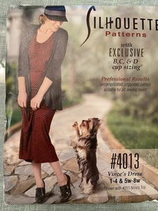 Silhouette Pattern #4013 Vince’s dress Sz 1-4 & 5W – 8W Uncut - Picture 1 of 2