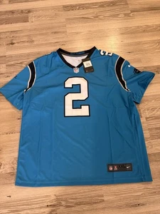 Maglia Carolina Panthers DJ Moore uomo blu nuova con etichetta taglia XXL - Foto 1 di 5