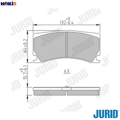 BRAKE PAD SET DISC BRAKE 573372J FOR JAGUAR RG 3.6L AJ8FT/SV8TS 4.2L 8cyl XK - Imagem 1 de 4