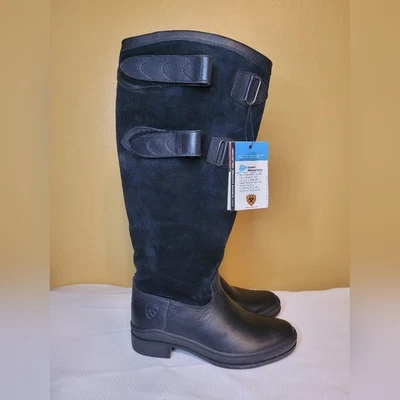 NWT Ariat Summit Waterproof Black Leather Tall Riding Boot sz 7B 66001 - Image 1 of 4