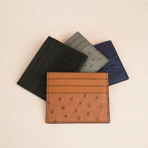 Ostrich Leather Card Holder - Picture 1 of 28