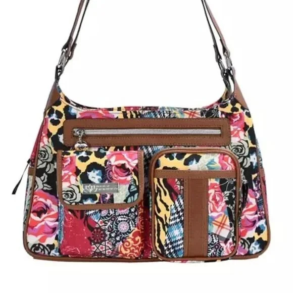 Bolso de Hombro Lily Bloom: Laura 4 Póster Romántico Patchwork Reciclado Materail Nuevo con Etiquetas Foto 1 de 1