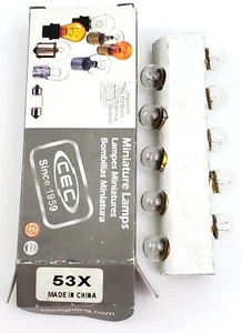 Box of 10 CEC 53X Miniature Lamps 14.4 Volt 1.728 Watt BA9S Base 1000 AVG HRS - Picture 1 of 9
