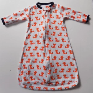 HB Hudson Baby Sleep Sack Orange and White Fox Foxes 3-9 Months - Picture 1 of 4